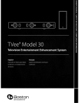 Boston Acoustics TVee 30 User manual