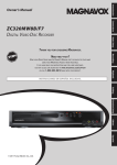 Magnavox ZC320MW8 - DVD Recorder With TV Tuner Owner`s manual