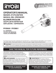 Ryobi RY09550 Operator`s manual