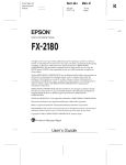 Epson FX-2180 - Impact Printer User`s guide