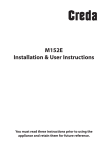 M152E Installation & User Instructions