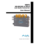 AJA HDP2 User manual