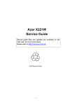 Acer X221W Technical information
