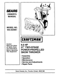 Craftsman 944 Owner`s manual
