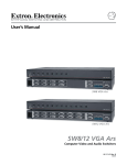 Extron electronics SW12 VGA Ars Operating instructions