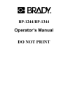 Brady 1024 Operator`s manual