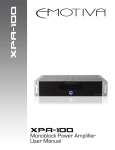 Emotiva XPA-100 User manual