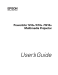 Epson PowerLite X10+ User`s guide