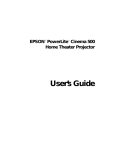 Epson PowerLite Cinema 500 User`s guide