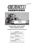 Blizzard Snowplow 760LT Owner`s manual