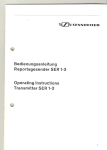 Sennheiser SER 1-3 Operating instructions