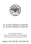 24” GLASS CERAMIC COOKTOP 30” GLASS CERAMIC COOKTOP