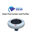 Remington Solar Solar Pool Ionizer and Purifier Operating instructions