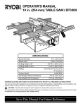 Ryobi BT3000 Specifications