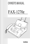 Brother FAX1270 Owner`s manual