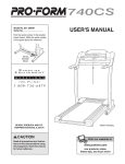 ProForm 831.299461 User`s manual