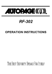 Auto Page RF-302 Instruction manual