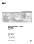 Cisco Signaling Interface H.323 User guide