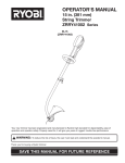 Ryobi ZRRY41002 Operator`s manual