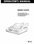 Ricoh Fax22 Specifications