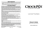 Crock-Pot 5865 Operating instructions