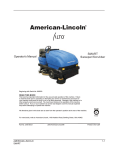 American-Lincoln SMART Sweeper/Scrubber 692003 Operator`s manual