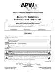 APW Wyott FD-48H Operating instructions