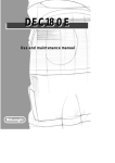 DeLonghi DEC180E Instruction manual