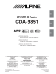 Alpine CDA 9851 - Radio / CD Owner`s manual