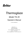 Belshaw Brothers TG 50 Operator`s manual