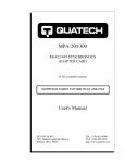 Quatech MPA-200 User`s manual