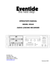 Eventide VR240 Operator`s manual
