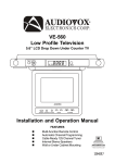 Audiovox VE560 Operating instructions