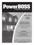Briggs & Stratton PowerBoss PowerBOSS 5600 Watt Portable Generator Operator`s manual