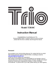 Mach Speed Technologies Trio T2810C Instruction manual