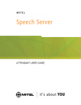 Mitel Speech Server User guide