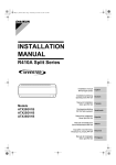 Daikin ATX25GV1B Installation manual