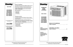 Danby DAC10000 Operating instructions