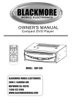Blackmore Mobile Electronics BDP-330 Owner`s manual