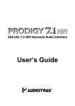 ESI AUDIOTRAK Prodigy 7.1 HiFi User`s guide