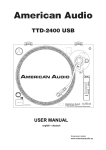 American Audio TTD-2400 USB User manual