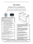 Monessen Hearth Super B-Vent Gas Fireplace 7000 Series Operating instructions