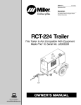 Miller Electric RCT-224 Trailer Owner`s manual