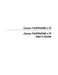 Canon FAXPHONE L75 User`s guide