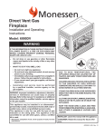Monessen Hearth 6000DV Operating instructions