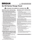 Broan QL100 Series Product specifications