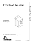 Alliance Laundry Systems H370I Installation manual