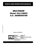 MULTIQUIP GA-3.6RZ2 Specifications