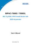 Billion BILLION BIPAC-7500GL User`s manual