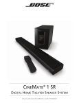 Bose Cinemate Cinemate Digital Home Theater Speaker System Setup guide